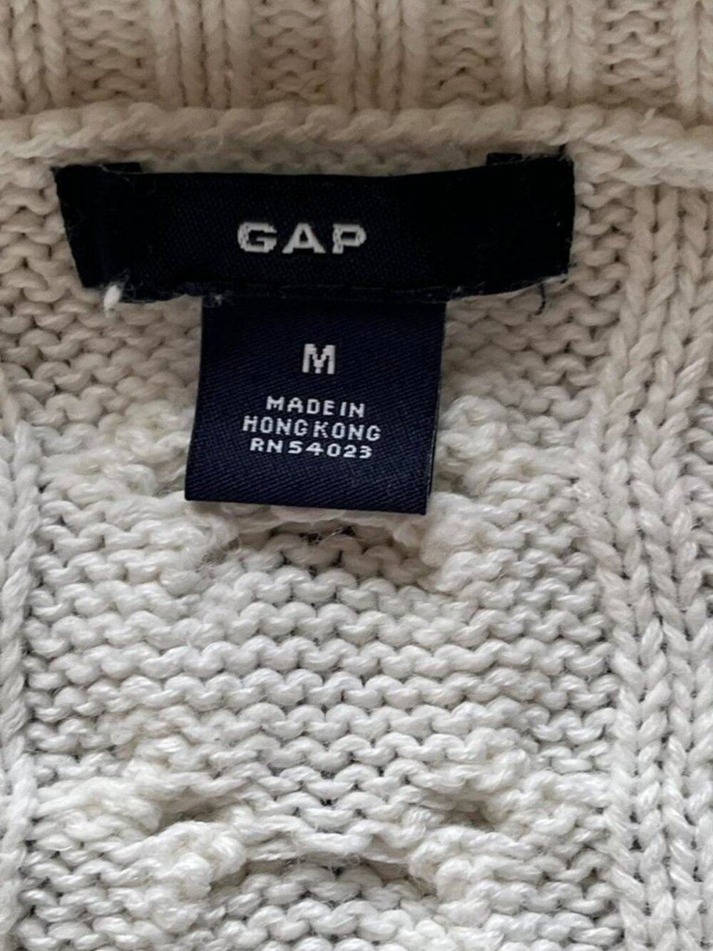 Gap Women Med White Cable Knit Cowl Neck Sweater Cotton Wool Graduation Spring - Picture 2 of 7